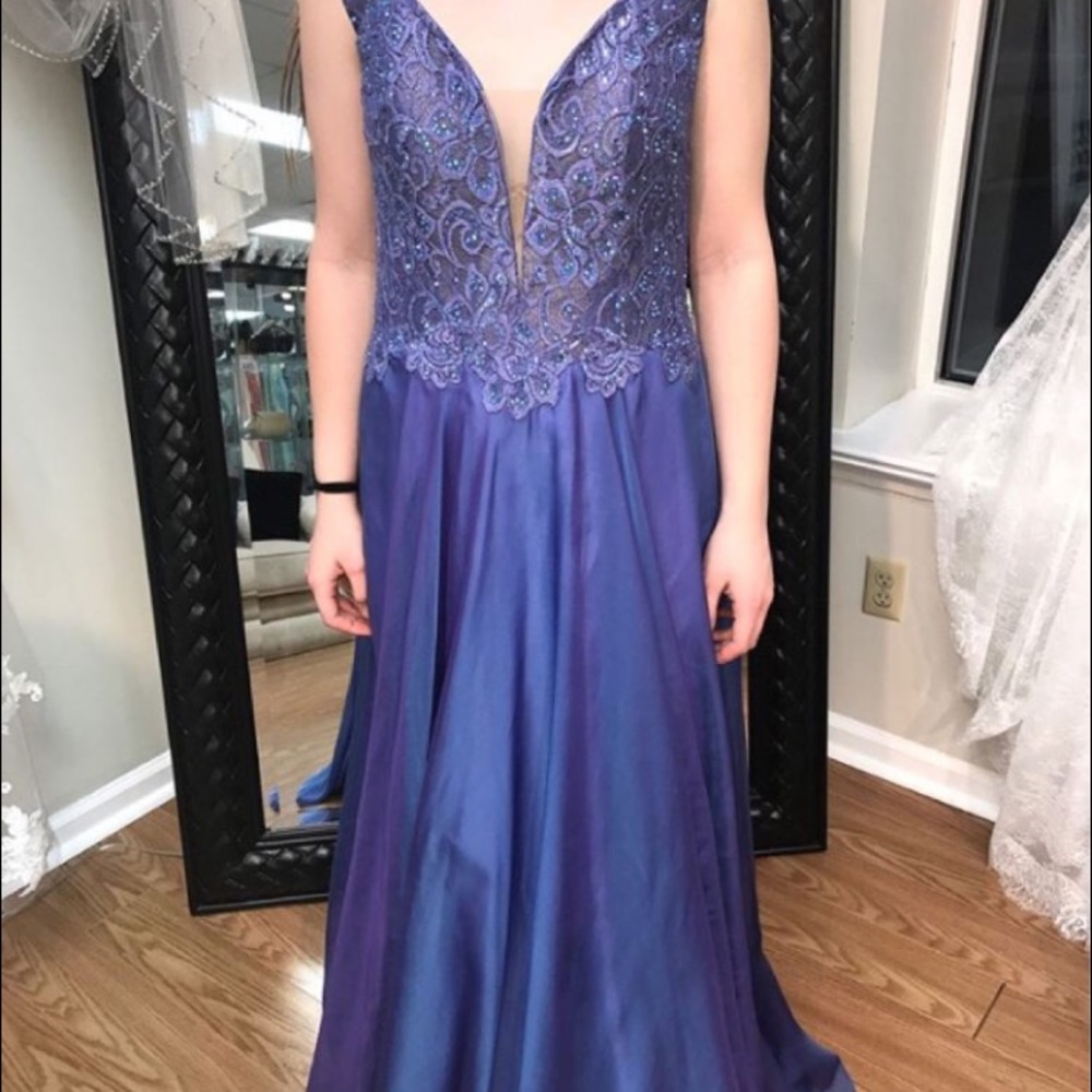 Purple Lace Prom Dress